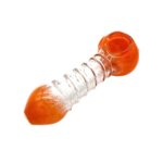 4 INCH ORANGE PIPE WITH CLEAR CENTER & OUTSIDE SPIRAL - Image 2