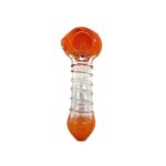 4 INCH ORANGE PIPE WITH CLEAR CENTER & OUTSIDE SPIRAL