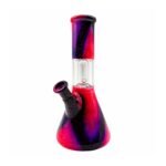 8 INCH SPLASH GUARD BONG, CRACKLE RED