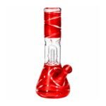 8 INCH SPLASH GUARD BONG, SWIRL RED