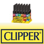 DISPLAY OF 24 CLIPPER MINITUBE HAPPY FACE LIGHTERS