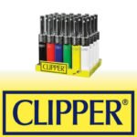 DISPLAY OF 24 CLIPPER MINITUBE SOLID COLOR LIGHTERS
