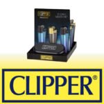 DISPLAY OF 12 CLIPPER METAL ICONIC GRADIENT LIGHTERS