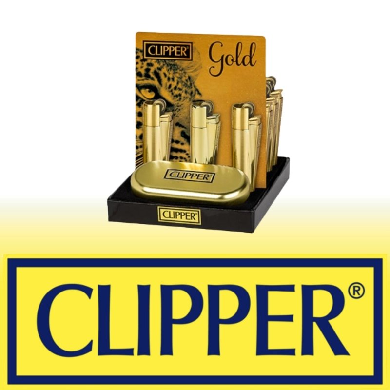 4 DISPLAY OF 12 CLIPPER METAL PREMIUM GOLD LIGHTERS - Image 1