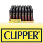 DISPLAY OF 48 CLIPPER RAW BLACK LIGHTERS