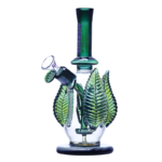 9 INCH CHEECH NATURE LEAVES BONG/RIG, TEAL