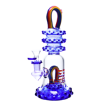 10 INCH CHEECH RAINBOW BUBBLE LOOP BONG/RIG, BLUE