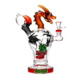 10 INCH CHEECH DRAGON FIRE BONG/RIG, AMBER