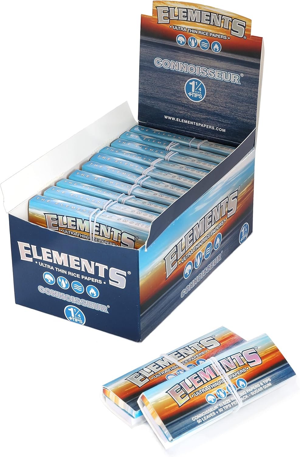 CP1202-1 ELEMENTS CONNOISSEUR 1-1/4 PAPERS WITH TIPS, 25 PACKS OF 50 - Image 1