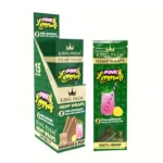 DISPLAY OF 15 KING PALM 2 PACK HEMP WRAPS, PINK LEMONADE