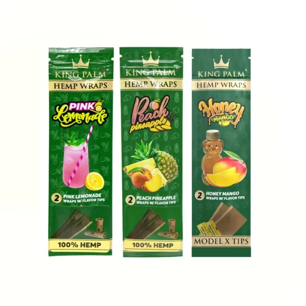 DISPLAY OF 15 KING PALM 2 PACK HEMP WRAPS, PEACH PINEAPPLE - Image 2