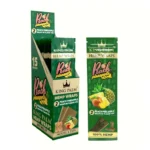 DISPLAY OF 15 KING PALM 2 PACK HEMP WRAPS, PEACH PINEAPPLE