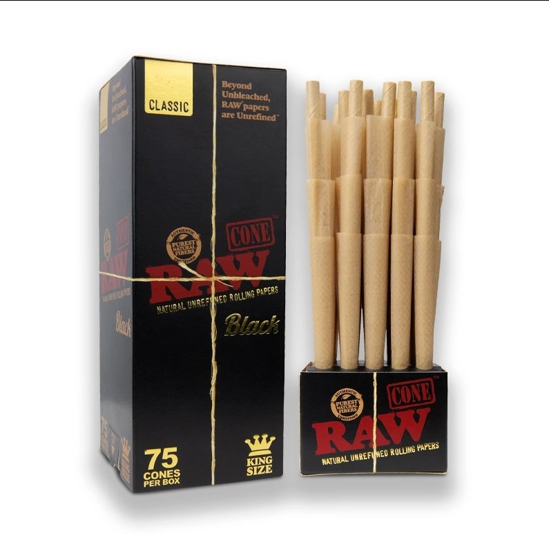 CP1427-1 RAW BLACK 75 KING BULK CONES - Image 1