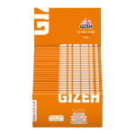 DISPLAY OF 25 PACKS OF GIZEH ORANGE EXTRA FINE 34 KING SIZE SLIM PAPERS