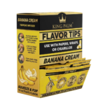 DISPLAY OF 50 KING PALM TERPENE INFUSED 2 PACK FILTER TIPS, BANANA CREAM