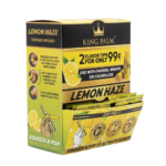 DISPLAY OF 50 KING PALM TERPENE INFUSED 2 PACK FILTER TIPS, LEMON HAZE
