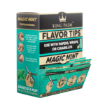 DISPLAY OF 50 KING PALM TERPENE INFUSED 2 PACK FILTER TIPS, MAGIC MINT