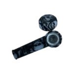 SILICONE SKULL PRINT PIPE WITH LID