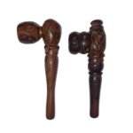 2 PACK OF 3.5 INCH WOOD PIPES WITH TWIST OFF BOWL