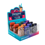 DISPLAY OF 12 ZENGA ROYAL JET SWIRLZ LIGHTERS