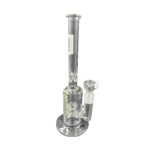 13 INCH ANGAARA DOUBLE PERK STRAIGHT TUBE BONG - CLEAR - Image 2