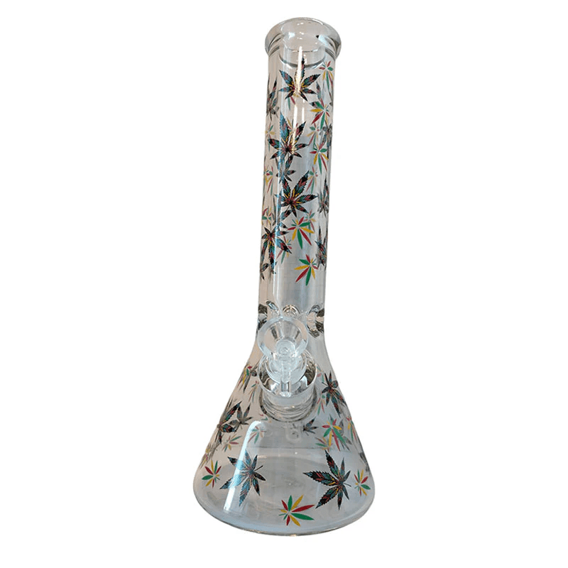 14INCH LEAF DESIGN GLASS BONG